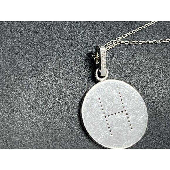 BDG Italy Sterling SIlver 925 Diamond Initial Letter H Pendant Necklace - Picture 9 of 12